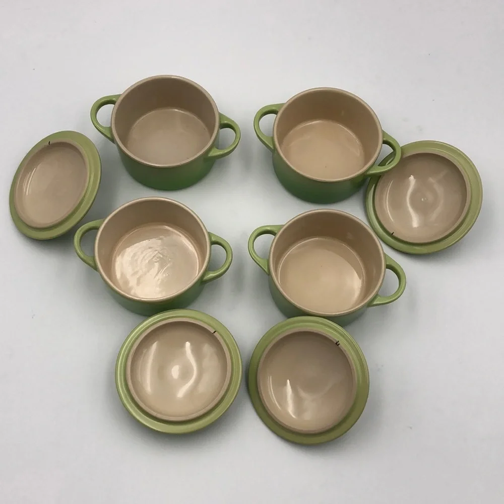 Le Creuset Mini Round Cocotte Palm 8 oz Set of 4